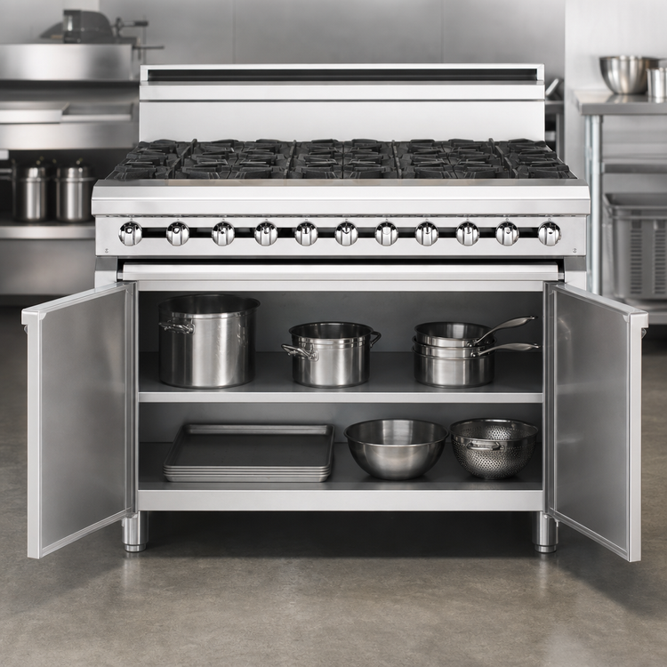 Product image #4 for Jade Range Titan JTRH-12 72-Inch 12-Burner Gas Heavy Duty Range with Cabinet Base