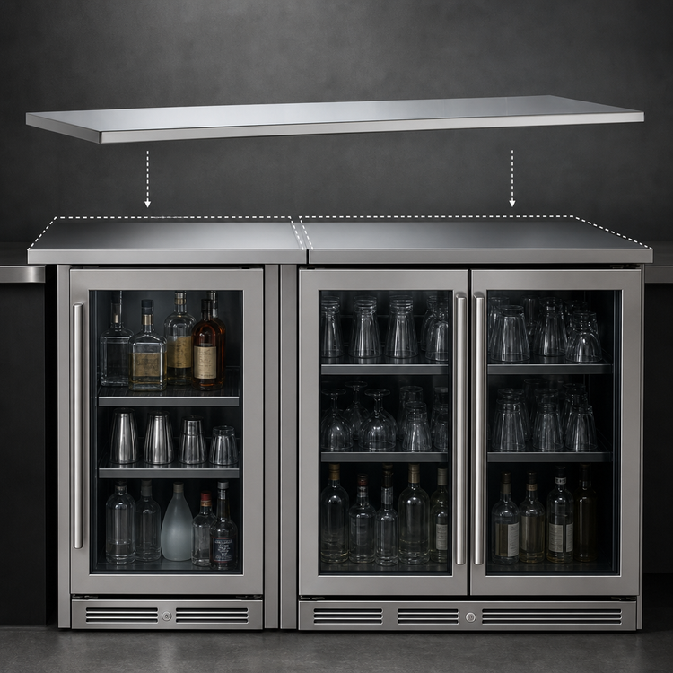 Product image #4 for Krowne Stainless Steel Top for 18-Inch or 24-Inch Back Bar Glass and Liquor Storage