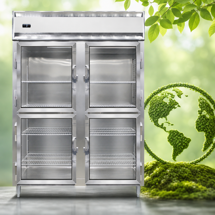 Product image #4 for Continental Refrigerator D2FENSAGDHD Designer Line Two-Section Wide Reach-In Freezer with Half-Height Glass Doors