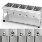 Thumbnail image #4 for Duke Manufacturing Aerohot EP305SW 72-Inch Mobile Electric Steamtable with 5 Sealed 12 x 20-Inch Wells, Open Base and Carving Board