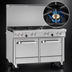 Thumbnail image #4 for Southbend Ultimate 48-Inch Gas Restaurant Range with 8 Open Burners, Convection Oven, and Cabinet Base