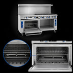 Thumbnail image #4 for Imperial (Middleby) Pro Series IR-G72-XB 72-Inch Gas Restaurant Range with 3/4-Inch Griddle, Standard Oven & Open Cabinet Base
