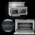 Thumbnail image #4 for Imperial Pro Series 72-Inch Gas Restaurant Range with 3/4-Inch Griddle, Standard Oven, and Open Cabinet Base