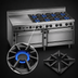 Thumbnail image #4 for Jade Range Bistro JBR-36G-6-3636C 72-Inch Gas Restaurant Range with 6 Open Burners, 36-Inch Manual Griddle, Standard Oven, and Convection Oven