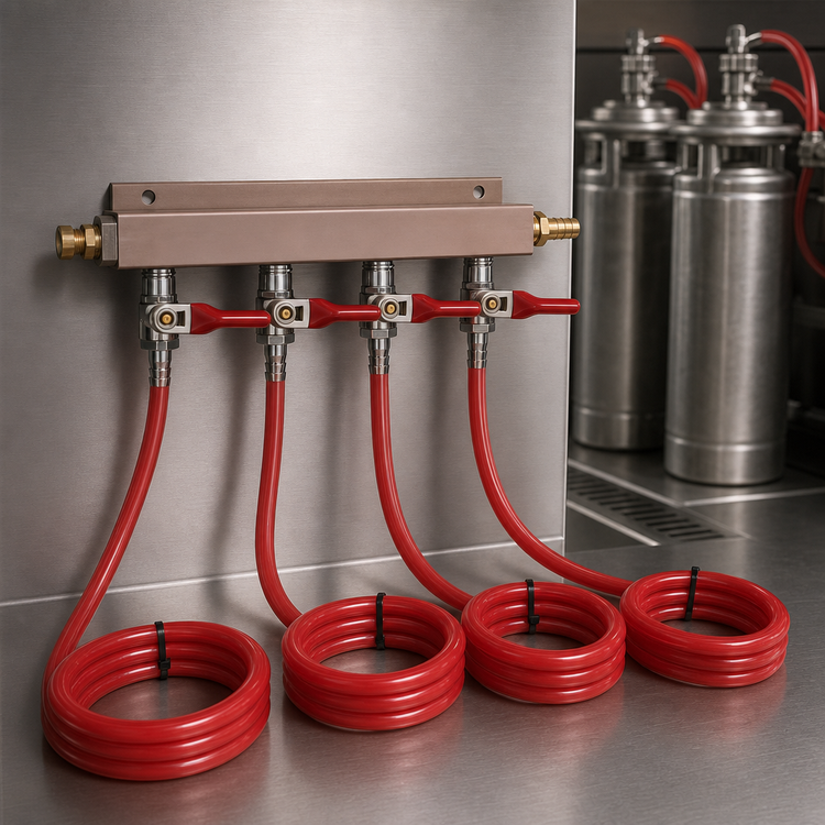 Product image #4 for Glastender Four-Product Beer Gas Manifold Kit