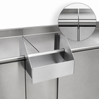 Thumbnail image #4 for Glastender, Inc. CHOICE C-DWR-D Stainless Steel Clip-On Dry Waste Rail, Double Speed Rail, Removable Chute, 12 x 10 Inches