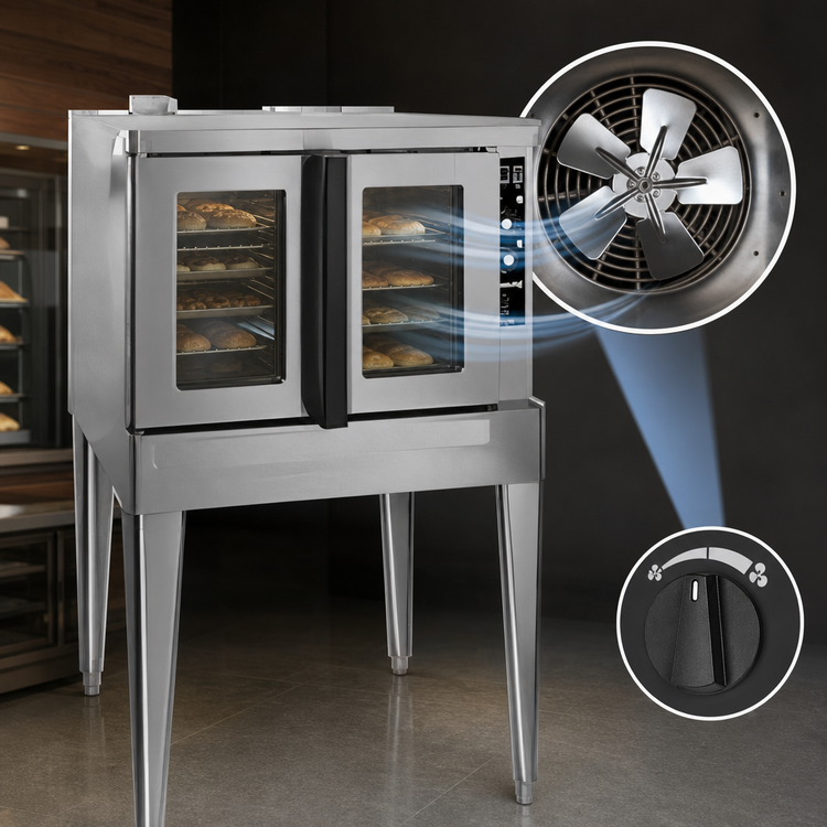 Product image #4 for Blodgett Zephaire Series ZEPH-100-G-ES Base Gas Convection Oven, Single Deck, Standard Depth, 5-Pan Capacity