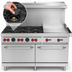 Thumbnail image #4 for Vulcan SX Series 60-Inch Natural Gas Commercial Range with 6 Open Burners, 24-Inch Griddle, and 2 Standard Ovens