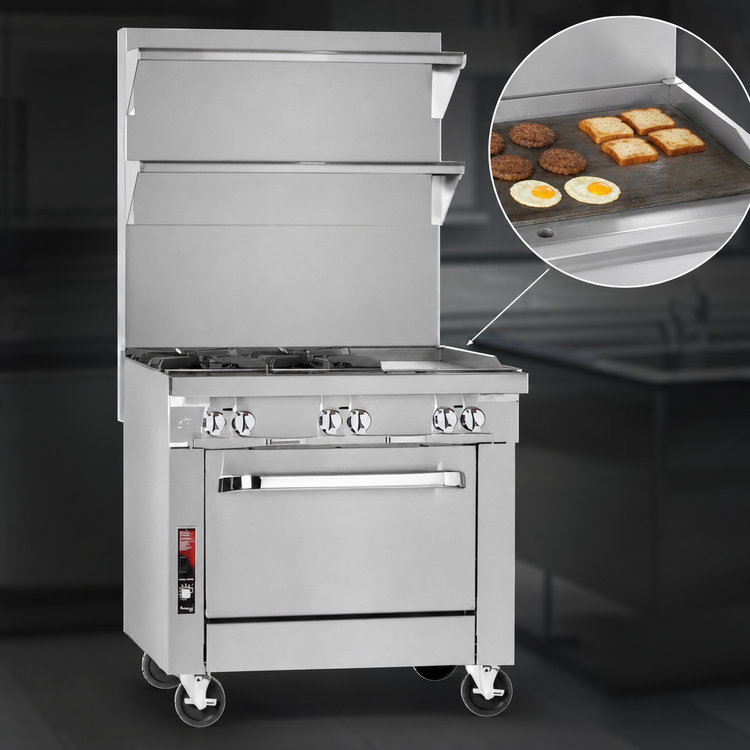Product image #4 for Southbend Platinum 36-Inch Heavy Duty Gas Range with 4 Open Burners, 12-Inch Griddle, and Convection Oven
