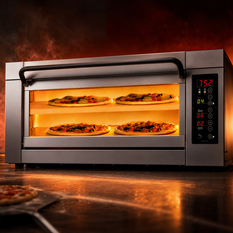 Product image #4 for PizzaMaster Double-Wide Countertop Electric Stone Hearth Pizza Oven, 1 Chamber, 2 Stones