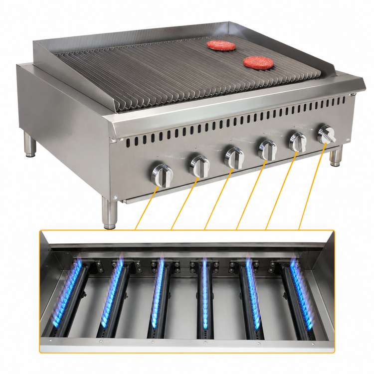 Product image #4 for Comstock-Castle CCHRB36 Radiant Style Countertop Gas Charbroiler, 36-Inch Wide Grill Area