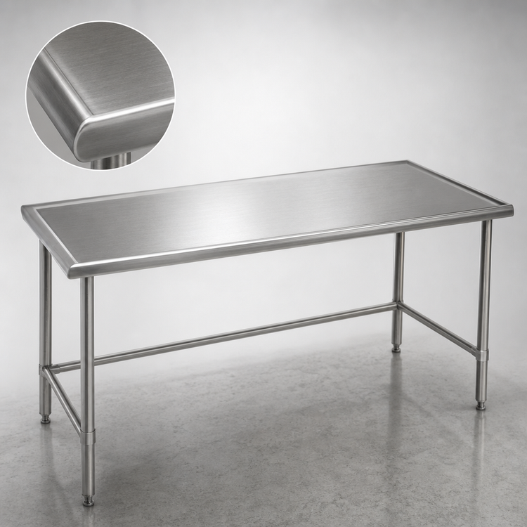 Product image #4 for Spec-Master Marine Series 108-Inch Stainless Steel Work Table with Box Marine Edge