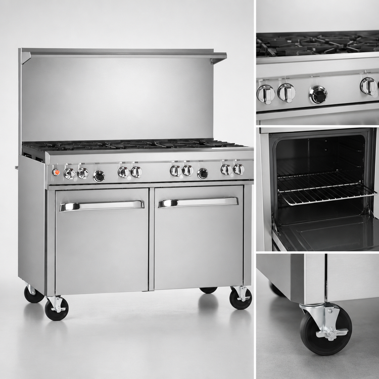 Product image #4 for Southbend Ultimate 48-Inch Gas Restaurant Range with 6-Burner Top, Standard Oven and Cabinet Base