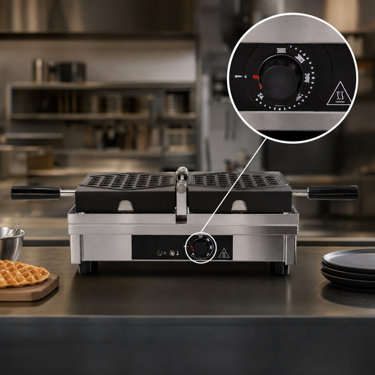 Product image #4 for Krampouz Commercial Single Bubble Waffle Maker with 180° Opening
