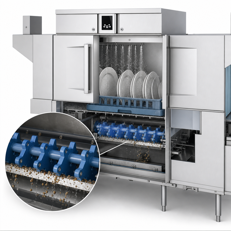 Product image #4 for Hobart Single-Tank Conveyor Dishwasher, 245 Racks/Hour, High/Low Temp Convertible