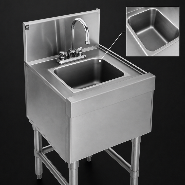Product image #4 for Spec-Bar 18-Inch x 24-Inch Single-Compartment Wet Waste Sink with Deck-Mount Faucet