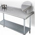 Thumbnail image #4 for Advance Tabco 144-Inch x 24-Inch 304 Stainless Steel Work Table with 1-1/2-Inch Rear Backsplash and Galvanized Base