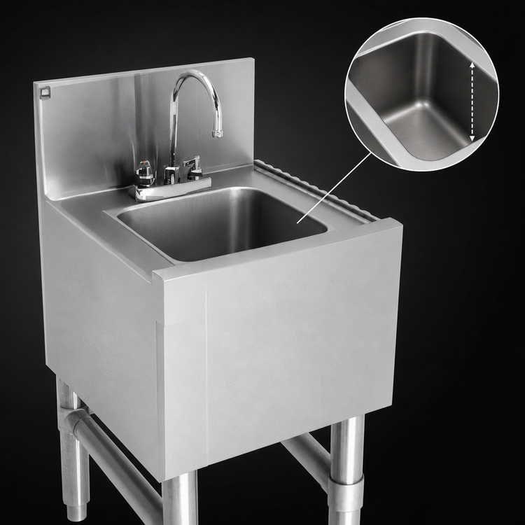 Product image #4 for Eagle Spec-Bar Freestanding Underbar Hand Sink with T&S Gooseneck Faucet