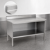 Thumbnail image #4 for John Boos Enclosed Base Open Front Work Table with Undershelf, 96 x 30 Inches, 14-Gauge 300-Series Stainless Steel Top, 5-Inch Backsplash