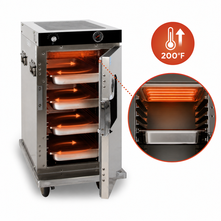 Product image #4 for Cres Cor Insulated Half-Height Mobile Heated Holding Cabinet for 8 12 x 20 Pans, 120V