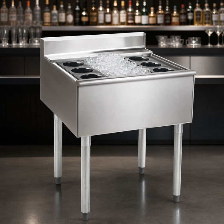 Product image #4 for Eagle Group 2200 Series 24 x 24 Inch Underbar Cocktail Unit with 16 Inch Deep Insulated Ice Bin and 7-Circuit Cold Plate