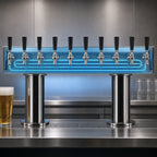 Thumbnail image #4 for Micro Matic USA DPT410PSSKR 10-Faucet Double-Pedestal Countertop Draft Beer Tower, Glycol Cooled, Polished Stainless Steel