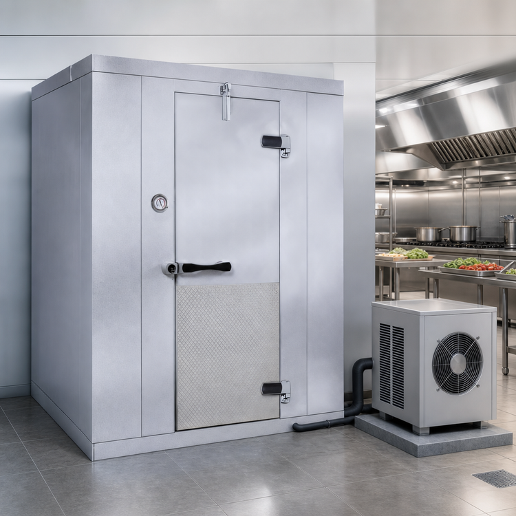 Product image #4 for Kold-Front Indoor Walk-In Cooler with Remote Refrigeration and Floor, Nominal 9' 8" x 11' 7" x 8' 6.25"
