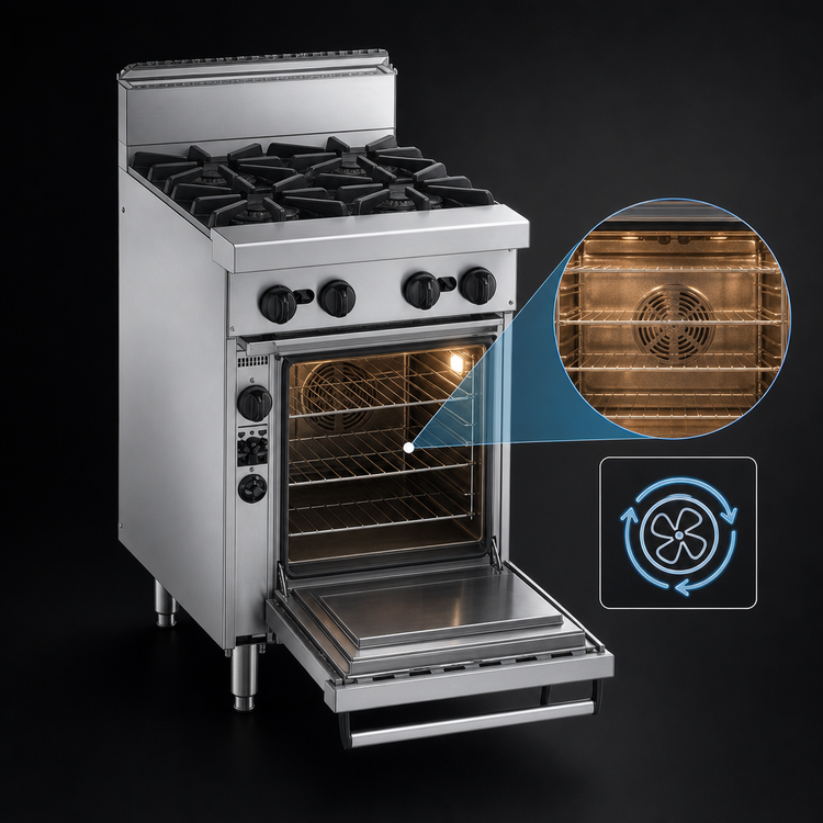 Product image #4 for Bistro JBR-4-24C 24" Natural Gas Restaurant Range with 4 Open Burners and Convection Oven