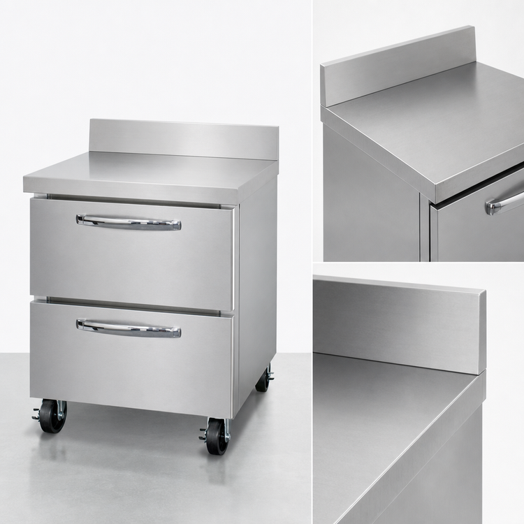 Product image #4 for Continental Refrigerator SWF27NBS-D 27" One-Section Work Top Freezer with Drawers and Backsplash