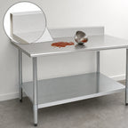 Thumbnail image #4 for Eagle Group Spec-Master T30144E-BS 144 x 30 in Stainless Steel Work Table with 4-1/2 in Backsplash and Adjustable Galvanized Undershelf