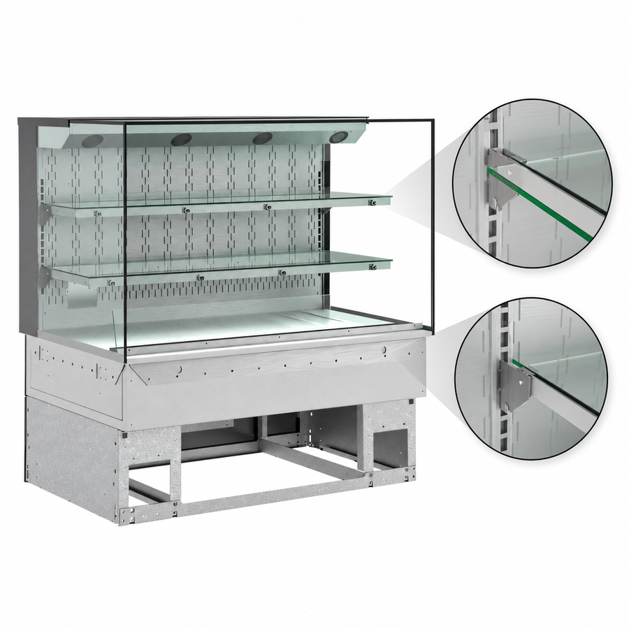 Two Adjustable Glass Shelves