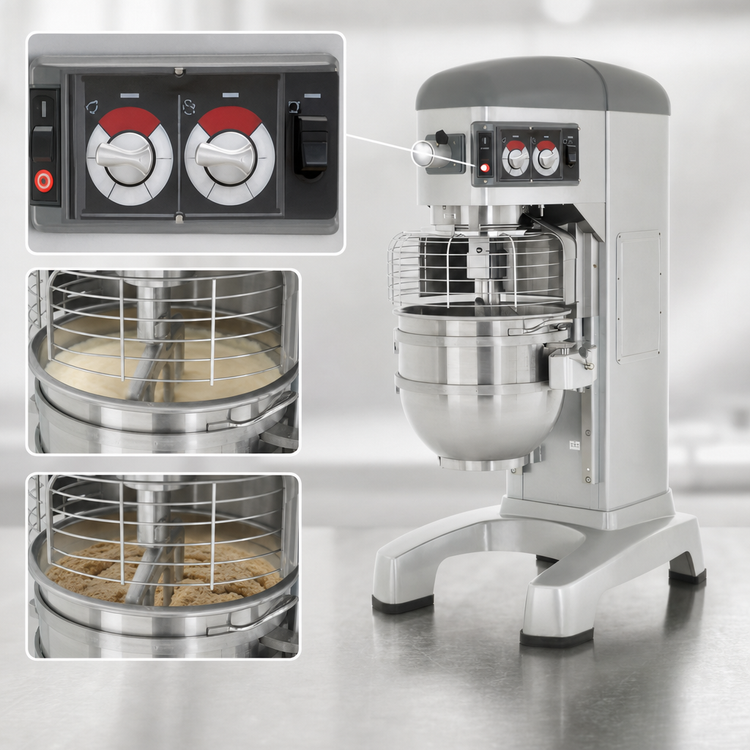 Product image #4 for Hobart Legacy+ 60-Quart 2-Speed Gear-Driven Floor Planetary Mixer with Power Bowl Lift and #12 Hub