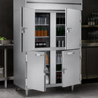 Thumbnail image #4 for Beverage Air P Series PR2HC-1AHS Two-Section Reach-In Refrigerator, 44.57 cu. ft., Solid Lockable Half Doors, Top-Mounted Self-Contained