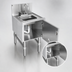 Thumbnail image #4 for Spec-Bar Deluxe Underbar Hand Sink, 12 x 24 Inches, 304 Stainless Steel, with Front Access Door, Soap Dispenser, and Paper Towel Dispenser