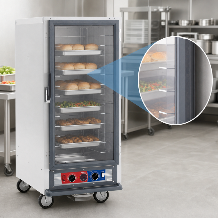 Product image #4 for Metro C5 1 Series 3/4 Height Mobile Non-Insulated Heated Holding and Proofing Cabinet with Clear Polycarbonate Door and Universal Wire Slides