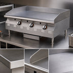 Thumbnail image #4 for Eagle Group RedHots CLAGGDTS-36-LP 36-Inch Countertop Liquid Propane Griddle with Thermostatic Controls and Safety Pilots