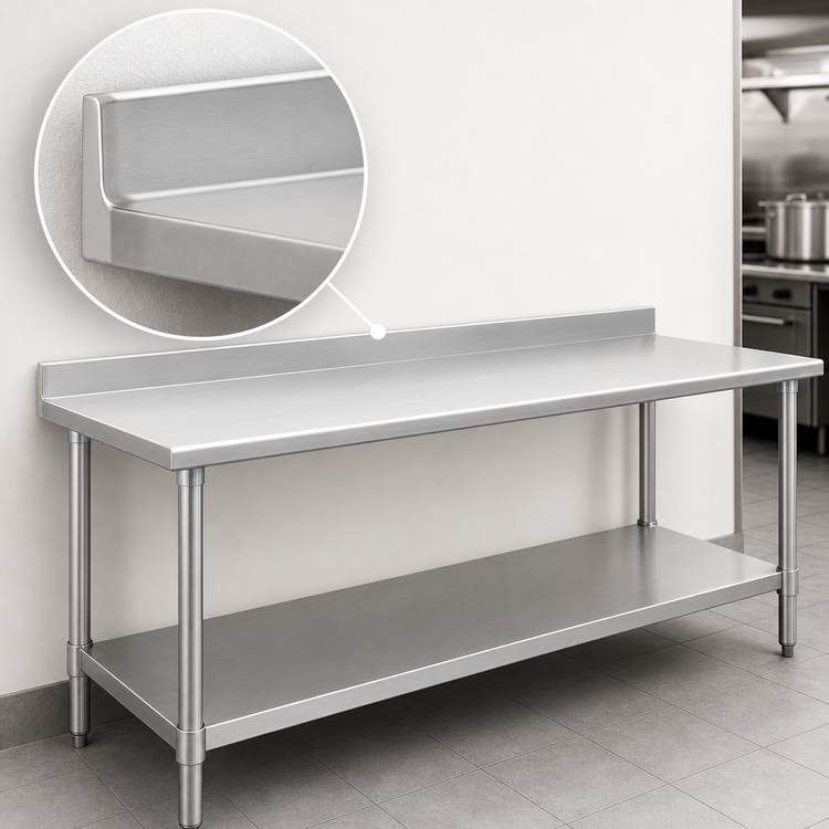 Product image #4 for Eagle Spec-Master 108-Inch Stainless Steel Work Table with Adjustable Undershelf and Rear Up-Turn