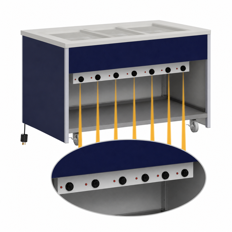 Product image #4 for Atlas Metal INFIH-OT-6 Mobile Electric Hot Food Unit with (6) Wells