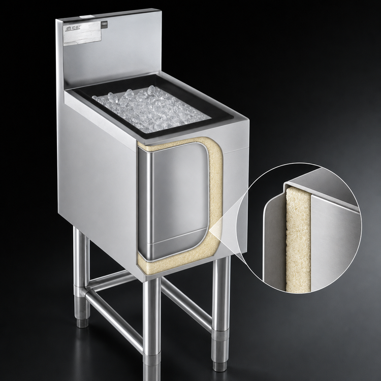 Product image #4 for Eagle Spec-Bar B18IC-24 Underbar Insulated Stainless Steel Ice Bin/Cocktail Unit, 18" x 24", 64 lb Capacity