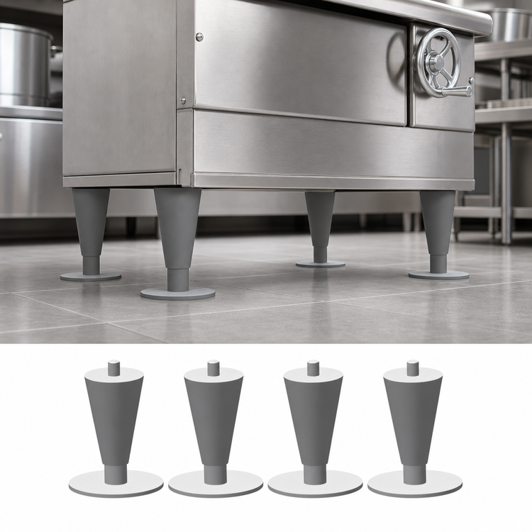 Product image #4 for Hoshizaki 4-Pack 6-Inch Stainless Steel Flange Legs for Braising Pans & Tilt Skillets