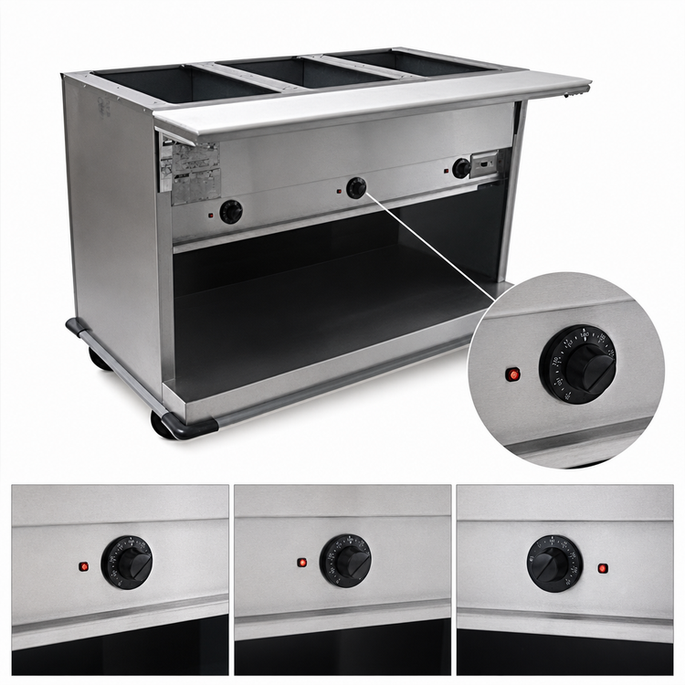 Product image #4 for Spec-Master PHT2CB-240 Portable Electric 2-Well Hot Food Table with Enclosed Base