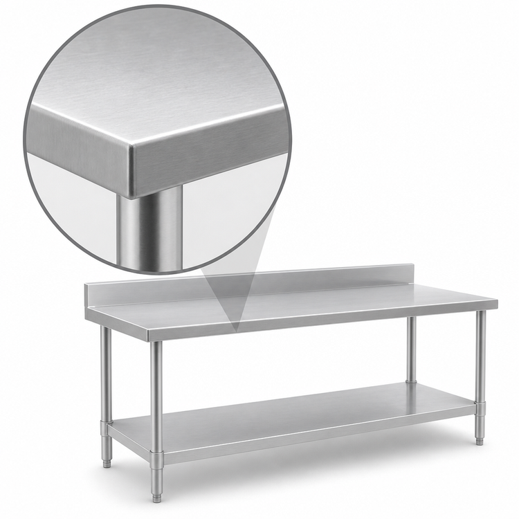 Product image #4 for Eagle Spec-Master Marine Series Stainless Steel Work Table With Backsplash and Undershelf, 84-Inch W x 24-Inch D