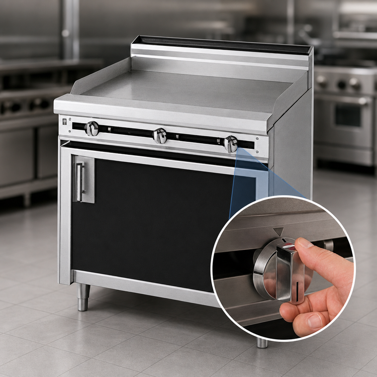 Product image #4 for Jade Range Titan JTRH-18G 18" Heavy Duty Gas Griddle Top Range with Cabinet Base