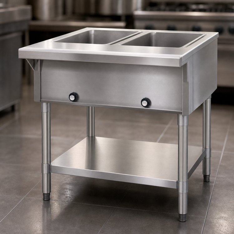 Product image #4 for Eagle Group Electric Hot Food Table with 2 Dry Wells, Open Shelf Base, 33 Inch Wide, 120V