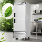 Thumbnail image #4 for Everest Refrigeration EBWRH2 23 Cu. Ft. One-Section Reach-In Refrigerator, Half-Height Solid Doors, Bottom-Mounted, Stainless Steel