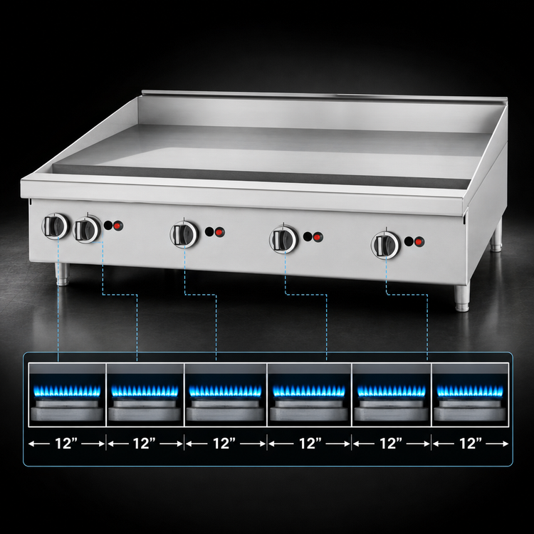 Product image #4 for Garland U.S. Range Heavy-Duty 60-Inch Countertop Gas Griddle, Thermostatic, 1-Inch Smooth Steel Plate