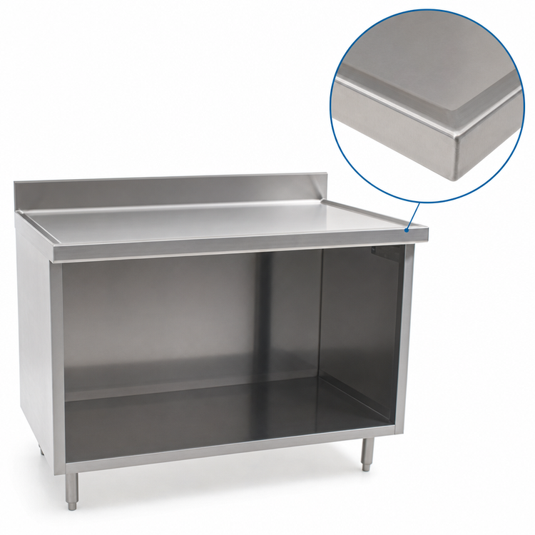 Product image #4 for Spec-Master Marine Counter Edge Open Front Stainless Steel Work Table Cabinet Base, 60W x 30D