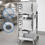 Thumbnail image #4 for AccuTemp Steam'N'Hold S34803D110 DBL Double-Stacked 2-Compartment Connectionless Vacuum Steamer, Manual Controls, 6 Full-Size Pan Capacity, Stand