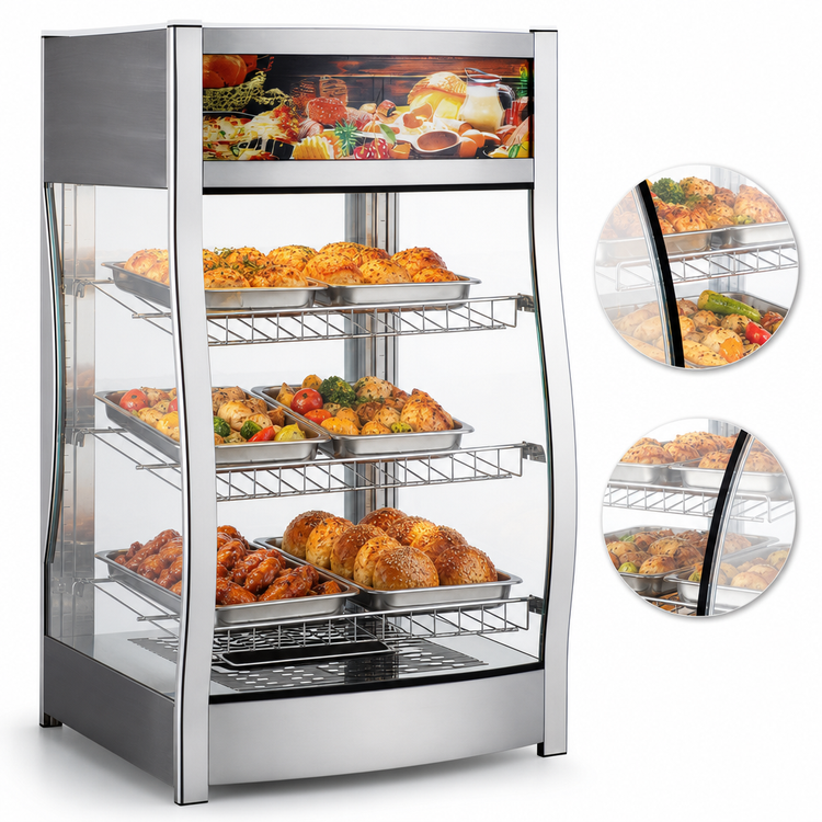 Product image #4 for BakeMax Titan Series 18-Inch Countertop Full-Service Heated Food Display Case