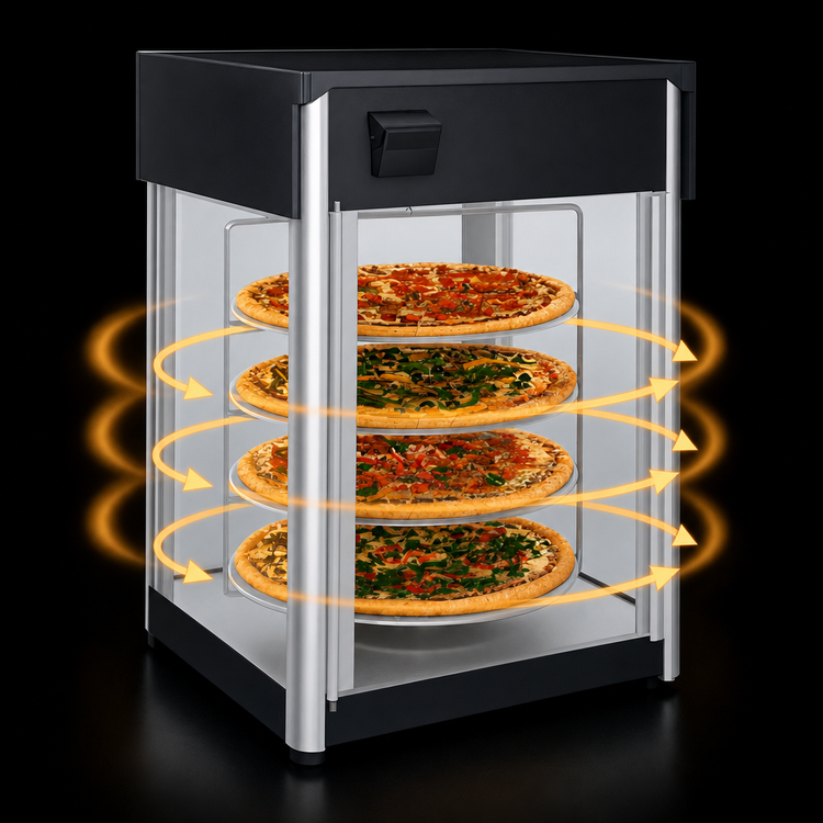 Product image #4 for Hatco Flav-R-Fresh® FDWD-1 Countertop Hot Food Holding & Display Cabinet, 1 Door, 4-Tier Rotating Rack